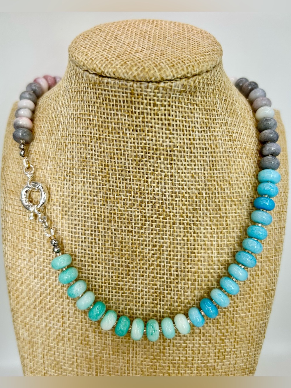 Natural Gemstone Multicolor
Beaded Boho Anthro-Style
Necklace Turquoise  colors - Picture 2 of 5
